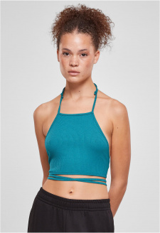 Ladies Rib Trapeze Cropped Top akvarel