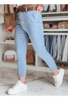 Spodnie damskie casualowe z paskiem MADELINA niebieskie Dstreet UY2626