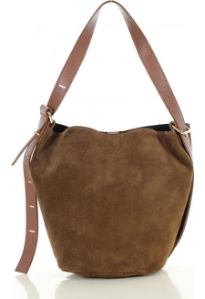 MARCO MAZZINI Hnědá dámská kožená shopper kabelka