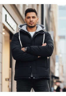 Kurtka męska zimowa pikowana z kapturem granatowa Dstreet TX5101