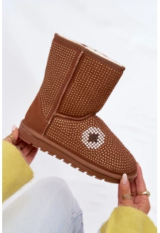 Dámské zdobené vysoké sněhule Galivra – camel