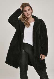 Dámský oversized Sherpa Coat černý