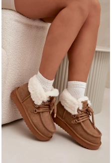 Dámské sněhule D.Franklin z přírodního semiše – camel