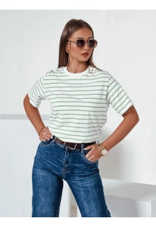 T-shirt damski w paski RILANT zielony Dstreet RY2563
