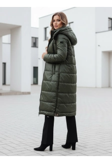 Kurtka damska przejściowa ORVITA pikowana z kapturem zielona Dstreet TY5025