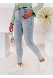 Spodnie damskie jeansowe skinny w serca JENIVIA niebieskie Dstreet UY2482