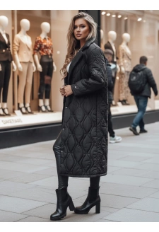 Płaszcz damski pikowany długi TRENDIFY czarny Dstreet TY4378z