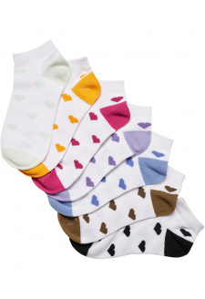 Ponožky do tenisek z recyklované příze Heart 7-Pack multicolor