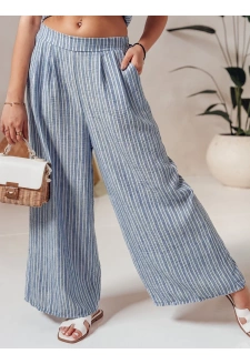 Spodnie damskie wide leg w paski MODERESS niebieskie Dstreet UY2696