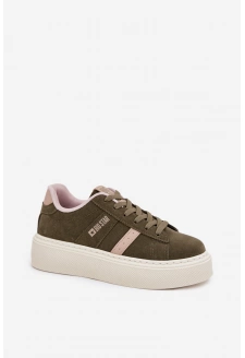 Dámské tenisky na platformě Big Star – zelené