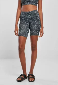 Dámské cyklošortky s kravatou a vysokým pasem černo/bílé