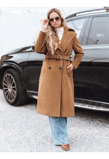 Płaszcz zimowy damski klasyczny trench brązowy Dstreet NY0761