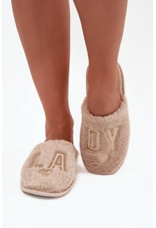 Dámské pantofle s kožíškem LADY Vinceza – béžové