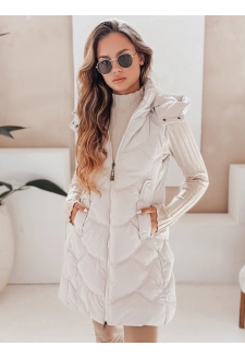 Kamizelka damska ocieplana pikowana jasnoszara Dstreet TY5102