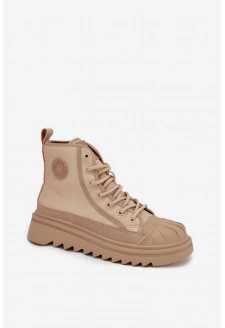 Dámské zateplené vysoké tenisky Big Star – béžové