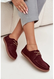 Dámské polobotky typu barefoot z přírodního semiše Zazoo – bordó