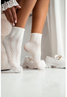 Dámské azurové ponožky – ecru