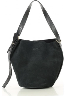 MARCO MAZZINI Černá dámská kožená shopper kabelka