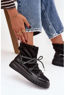 Dámské sněhule Isalisse se šněrováním – černé