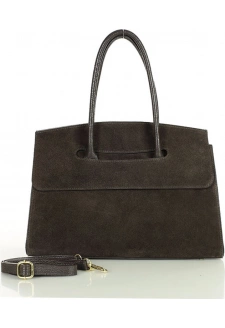 MARCO MAZZINI Tmavě hnědá dámská kožená hobo kabelka