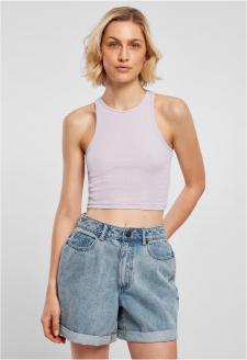 Ladies Cropped Rib Top lila