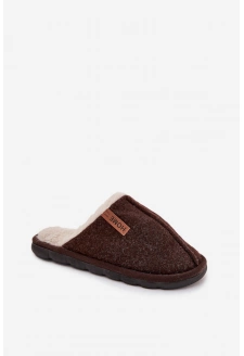 Pánské chlupaté papuče – čokoládové Darielle