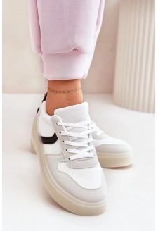 Dámské nízké tenisky na platformě – bílé Telmira