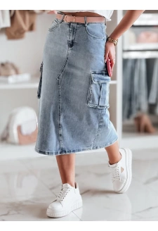 Spódnica jeansowa midi cargo CARGOMIDI niebieska Dstreet CY0490