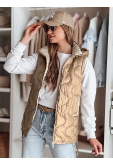 Kamizelka damska przejściowa pikowana VESOLITA kamelowa Dstreet TY4878