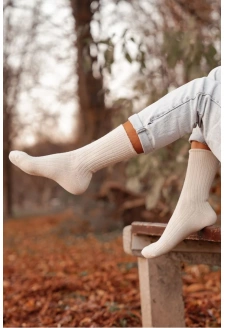 Dámské vlněné ponožky – ecru