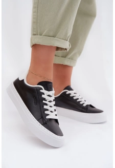 Dámské tenisky z eko kůže Big Star HI-POLY SYSTEM – černé