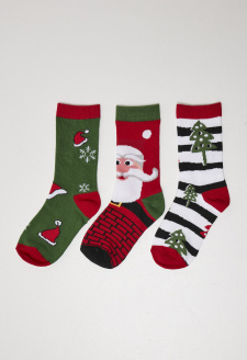 Vánoční ponožky Stripe Santa - 3-Pack multicolor