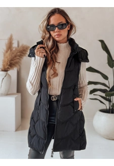 Kamizelka damska ocieplana pikowana czarna Dstreet TY5101