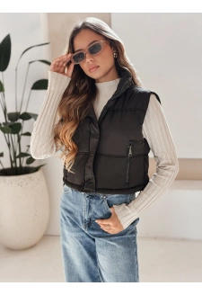 Kamizelka damska pikowana czarna Dstreet TY5197