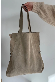 Dámská semišová kabelka shopper Miraya – světle béžová