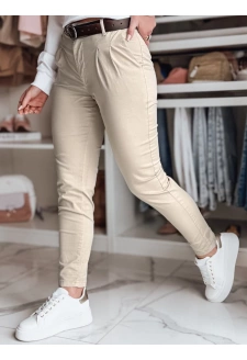 Spodnie damskie chinosy z paskiem MODELA cappuccino Dstreet UY2566