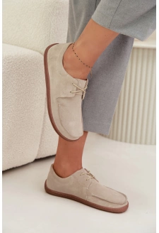 Dámské polobotky typu barefoot z přírodního semiše Zazoo – světle béžové