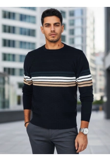 Sweter męski w paski granatowy Dstreet WX2323