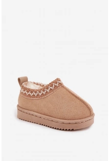 Dětské/módní sněhule s výšivkou na platformě Jolisse – khaki