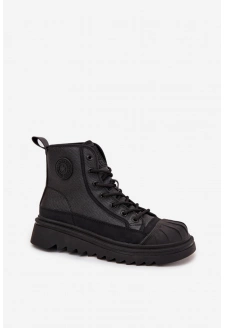 Dámské vysoké zateplené tenisky Big Star – černé