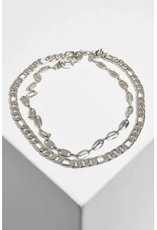 Vrstvený náhrdelník - stříbrné barvy