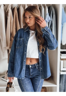 Koszula damska jeansowa oversize OVERLLO niebieska Dstreet DY0454