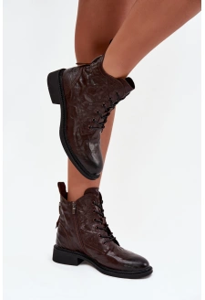 Dámské boty Artiker – zateplené, přírodní kůže, čokoládové