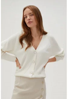 Dámský propínací svetr MOODO - bílý