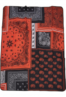 Bandana Patchwork Print Deka černá/oranžová