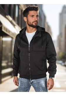 Kurtka męska przejściowa z kapturem czarna Dstreet TX5016