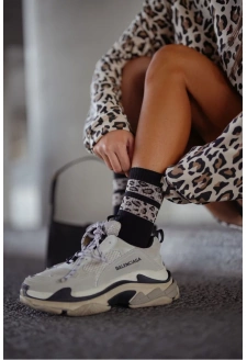 Dámské ponožky se dvěma cákancovými pruhy – černé