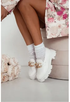 Dámské Ažurové Ponožky CC Bílé