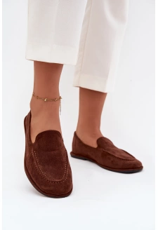 Dámské mokasíny z eko semiše Miryelle – hnědé