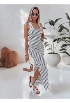 Sukienka one size maxi SUMMER LOVE biało-czarna Dstreet EY2610